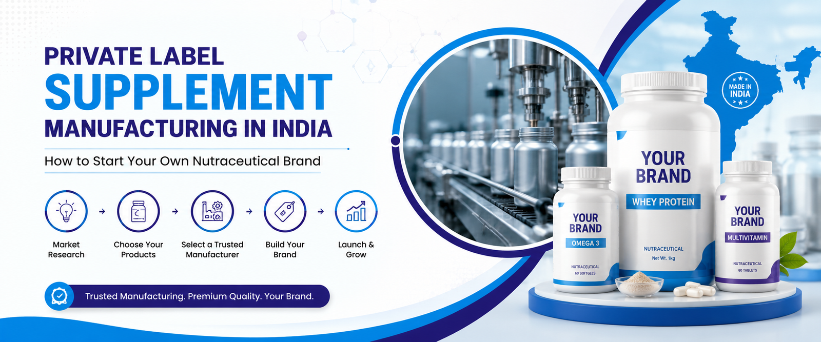 Private Label Supplement Manufacturing in India: How to Start Your Own Nutraceutical Brand