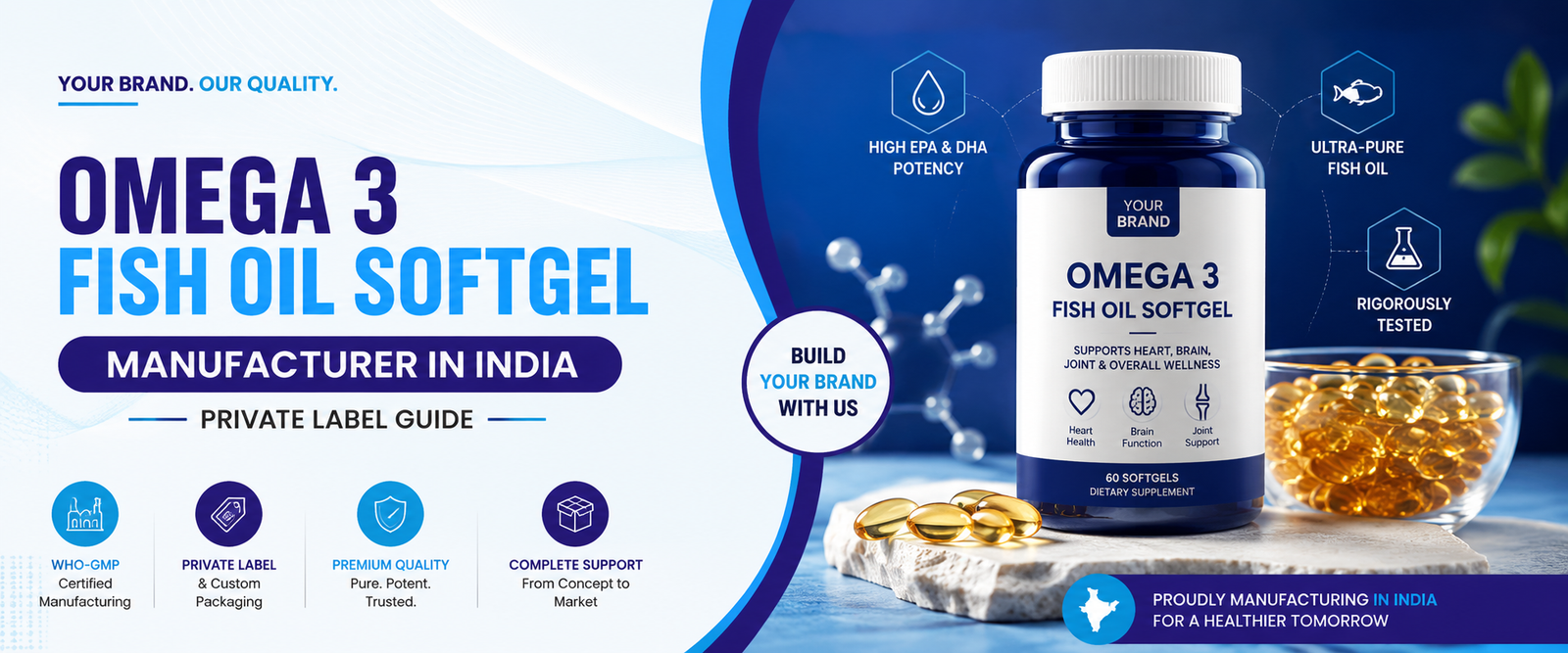 Omega 3 Fish Oil Softgel Manufacturer in India: Private Label Guide